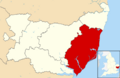 Suffolk Coastal UK locator map