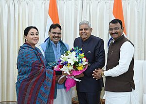 The Chief Minister of Rajasthan, Shri Bhajan Lal Sharma and deputies meet VP of India