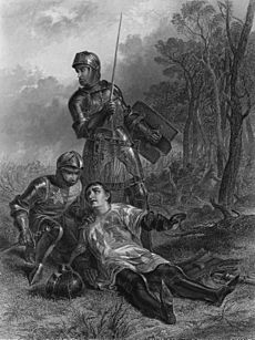 The Death of the Earl of Warwick (frame, bw)