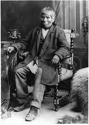 The Onondaga chief Isaac Hill Kaweneseronton of the Six Nations Confederacy, Montreal, QC, 1870