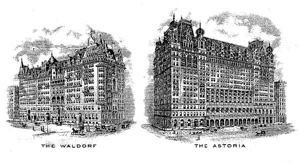 The Waldorf and The Astoria Hotels, New York City c1915