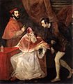 Titian - Pope Paul III with his Grandsons Alessandro and Ottavio Farnese - WGA22985
