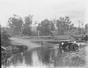 Trying to cross Kobble Creek, 1925