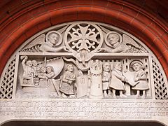 Tympanum from 1950 at the French Protestant Church of London