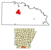 Location of El Dorado in Union County, Arkansas.