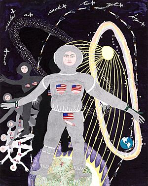 Woman Landing on Man in the Moon