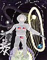 Woman Landing on Man in the Moon