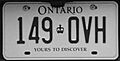 1996 Ontario license plate 149♔OVH commercial