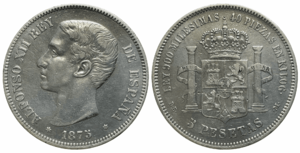 5 pesetas Alfonso XII - 1875