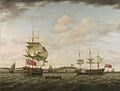A sixth-rate British man of war off Dover - Francis Holman 1777