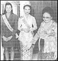 Alya Rohali Together With Alicia Machado Miss Universe 1996 and Indonesian First Lady Siti Hartinah