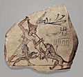 Artist's Sketch of Pharaoh Spearing a Lion MET 1191R2 Sec501M