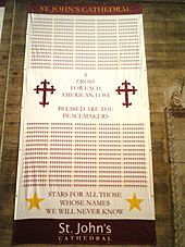 Banner for War Dead at St. John's Cathedral