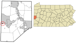 Location in Beaver County and the state of Pennsylvania.