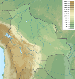 Location of Lake Poopó in Bolivia.