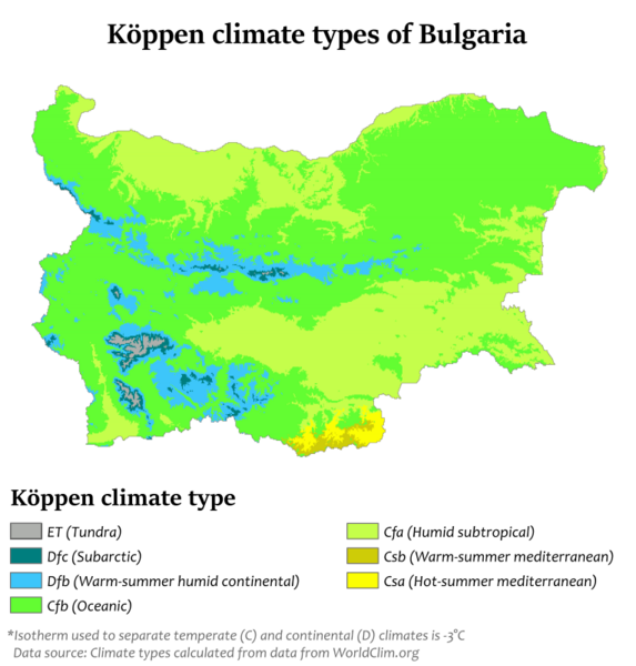 Bulgaria Köppen