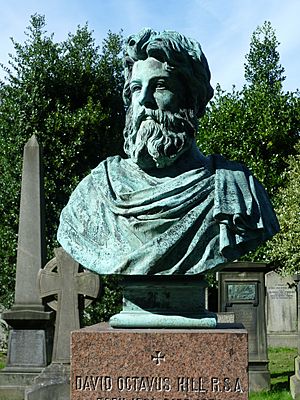 Bust of David Octavius Hill, Dean Cemetery Edinburgh