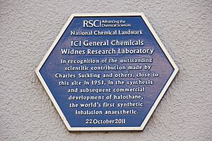 Catalyst - ICI General Chemicals Widnes Research Laboratory blue plaque