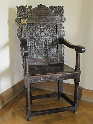 Chair with date 1653 Paisley Abbey