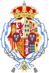 Coat of arms of Maria Mercedes of Bourbon-Two Sicilies, Countess Dowager of Barcelona.svg