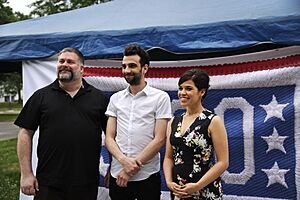 Dean DeBlois, Jay Baruchel and America Ferrara, Joint Base McGuire-Dix-Lakehurst 2014