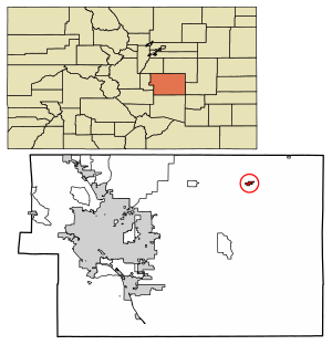 Location of the Town of Calhan in El Paso County, Colorado.
