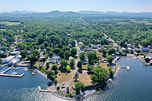 Essex, New York, as seen from above Lake Champlain and off Begg's Point