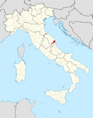 Map with the province of Fermo in Italy