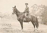 Francis de Groot, atop a horse, 1932