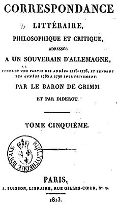 Grimm Diderot Correspondance littéraire 1813