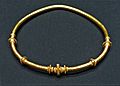 Halsring neck ring with plug clasp from the Vandalic Treasure of Osztrópataka displayed at the Kunsthistorisches Museum in Vienna, Austria