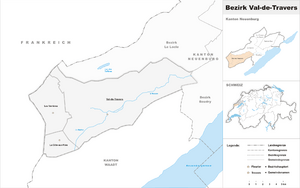 Location of Val-de-Travers District