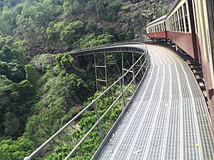 Kuranda Scenic Railway on top of a bridge
