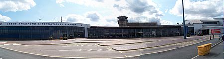 Leeds Bradford Airport terminal buildings panorama