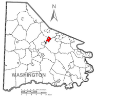 Map of Canonsburg, Washington County, Pennsylvania Highlighted