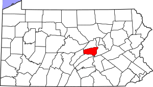 Map of Pennsylvania highlighting Snyder County