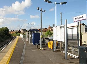 Melksham station showing 2018 platform extension (geograph 6489905)