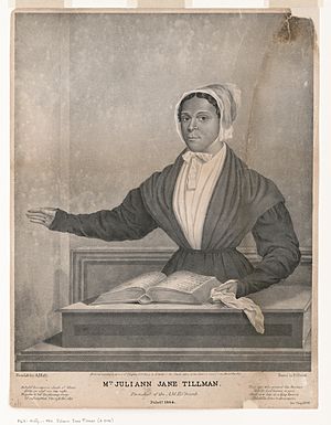 Mrs. Juliann Jane Tillman, preacher of the A.M.E. Church - from life by A. Hoffy ; printed by P.S. Duval. LCCN96508292