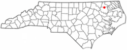 Location of Powellsville, North Carolina