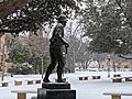 NMMI World War Two Memorial in Alumni Plaza on a Snowy Day