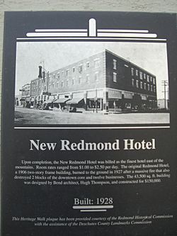 New Redmond Hotel Historic Marker