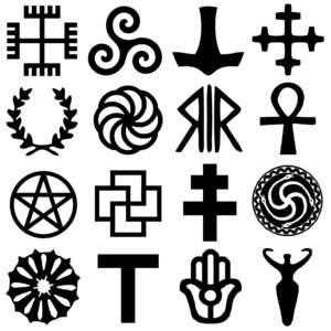 Pagan religions symbols - 4 rows