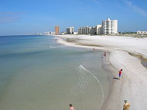 View of the beach looking northwest fromSt. Andrews State Park