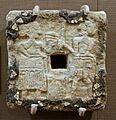Plaque with female and male figures, Tell Asmar, Single-Shrine Temple III, Early Dynastic period, 2500-2330 BC, alabaster, shell, bitumen - Oriental Institute Museum, University of Chicago - DSC07365