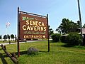 Seneca Caverns site entrance sign