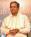 Siddaramaiah at the function to commemorate the serving of 2 billion meals of the Akshaya Patra Foundation in Karnataka (cropped)