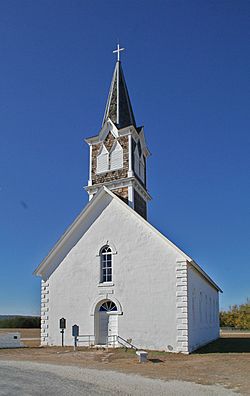 St. Olaf Kirke located just outside Cranfills Gap in the unincorporated rural community known as Norse, Texas