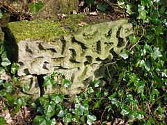 Stucco stone from footbridge