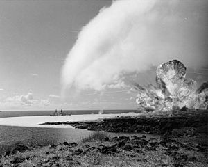 TNT detonation on Kaho'olawe Island during Operation Sailor Hat, shot Bravo, 1965