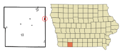 Location of Clearfield, Iowa